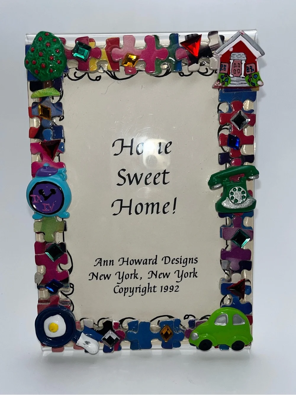 Vintage Ann Howard Designs Home Sweet Home Picture 4x6‎ Frame 1992 USA Puzzle